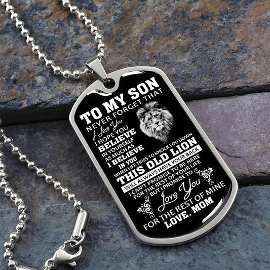 To My Son - Dog Tag   Love Mom