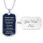 To My Son - Dog Tag