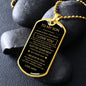 To My Son - Dog Tag