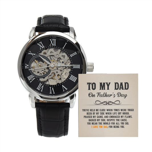 To My Dad Men's Openwork Watch