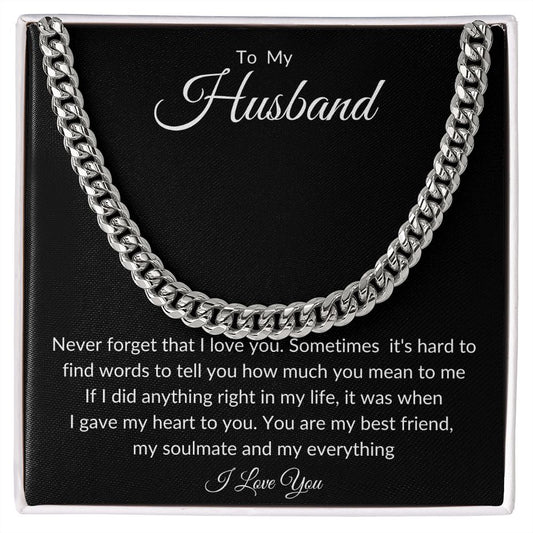To My Husband Cuban Link Chain
