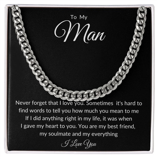 To My Man Cuban Link Chain