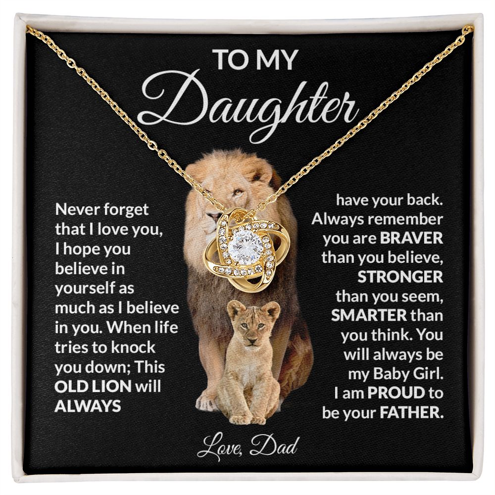 To My Daughter Love Dad Love Knot Necklace