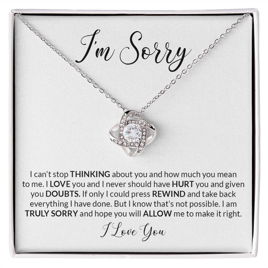 I'M SORRY LOVE KNOT NECKLACE