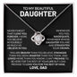 To My Beautiful Daughter Love Knot Necklace