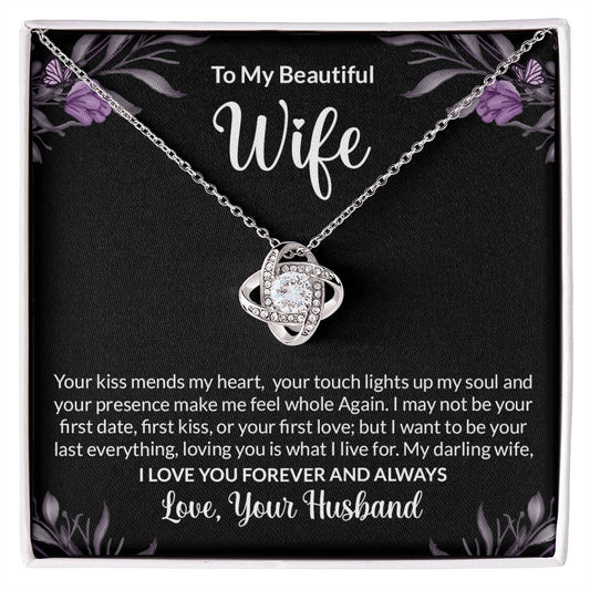 To My Beautiful Wife - Love Knot Necklace