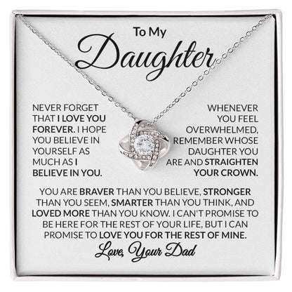 To My Daughter Love Your Dad Love Knot Necklace