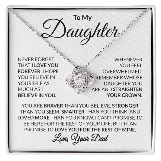 To My Daughter Love Your Dad Love Knot Necklace