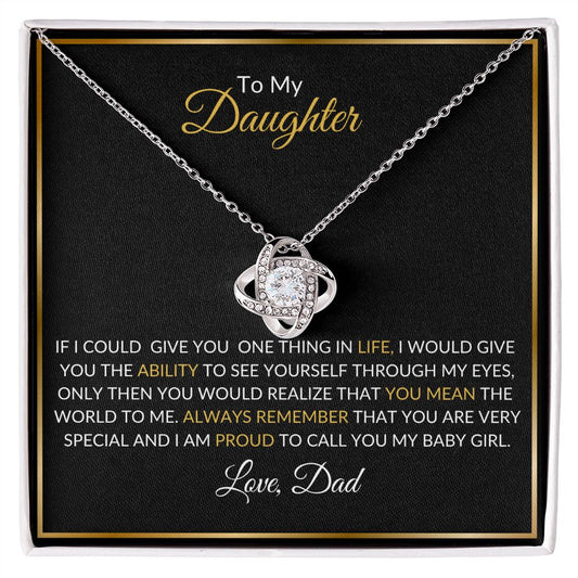 To My Daughter - Love Knot Necklace