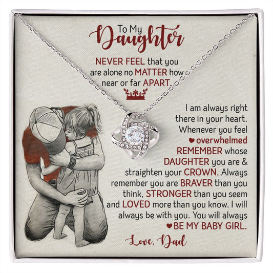 To My Daughter  Love Dad - Love Knot Necklace