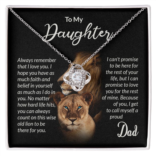 To My Daughter Love Dad Love Knot Necklace