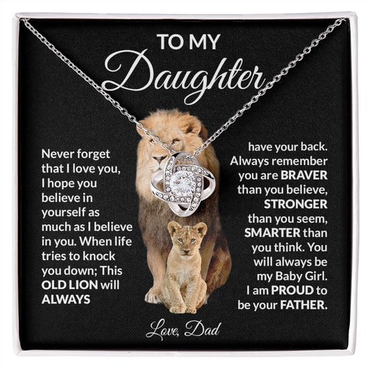 To My Daughter Love Dad Love Knot Necklace