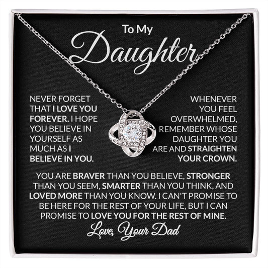 To My Daughter Love Your Dad Love Knot Necklace