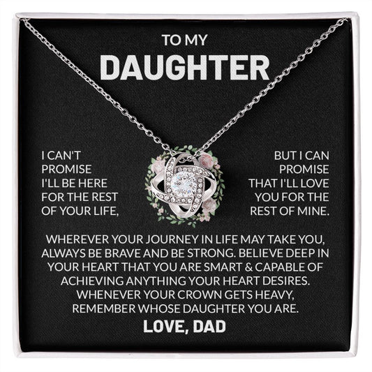 To My Daughter Love Dad Love Knot Necklace