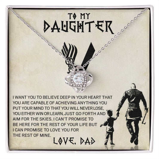 To My Daughter Love Dad Love Knot Necklace