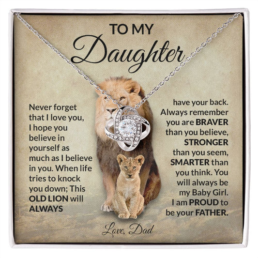 To My Daughter Love Dad Love Knot Necklace