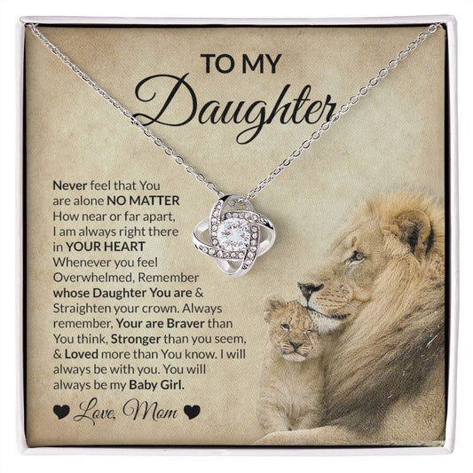 To My Daughter - Love Knot Necklace