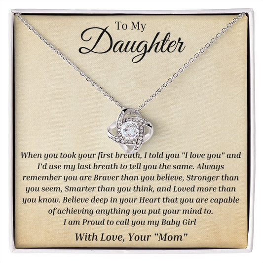 To My Daughter - Love Knot Necklace