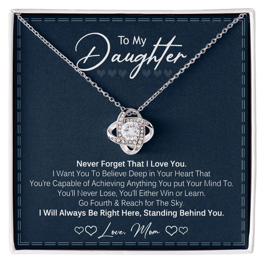 To My Daughter - Love Knot Necklace