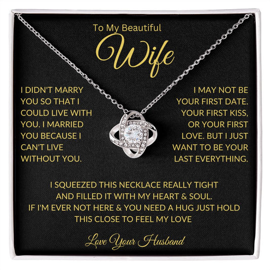 To My Beautiful Wife Love Knot Necklace