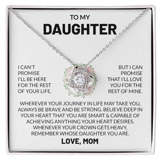 To My Daughter Love Mom  Love Knot Necklace