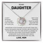 To My Daughter Love Mom  Love Knot Necklace