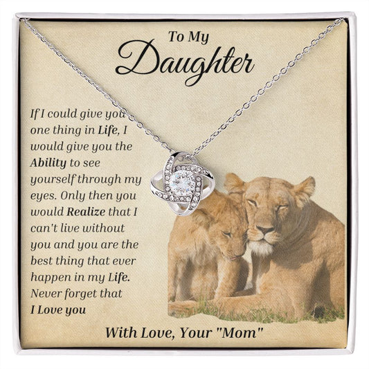 To My Daughter - Love Knot Necklace