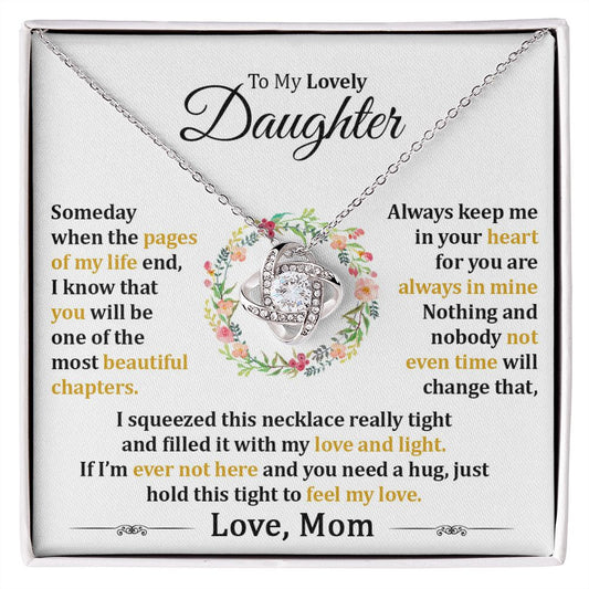 To My Lovely Daughter - Love Knot Necklace