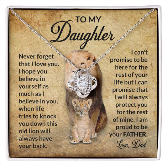 To My Daughter Love Dad Love Knot Necklace