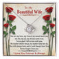 To My Beautiful Wife - Love Knot Necklace