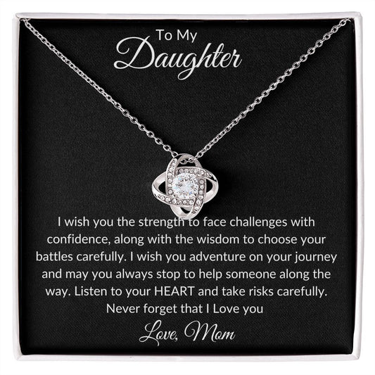 To My Daughter - Love Knot Necklace