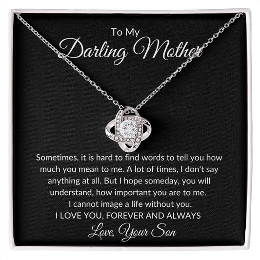 To My Darling Mother Love Knot Necklace