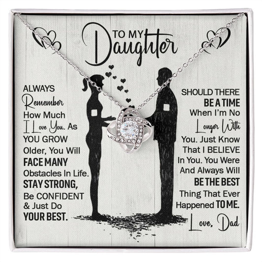 To My Daughter Love Dad - Love Knot Necklace