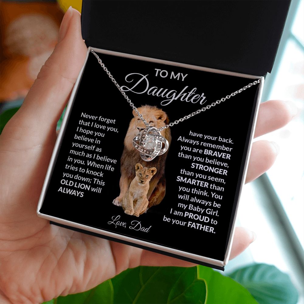 To My Daughter Love Dad Love Knot Necklace