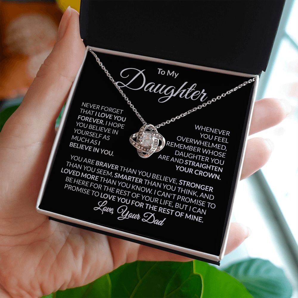 To My Daughter Love Your Dad Love Knot Necklace