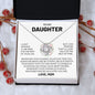 To My Daughter Love Mom  Love Knot Necklace