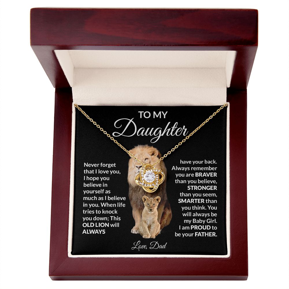 To My Daughter Love Dad Love Knot Necklace