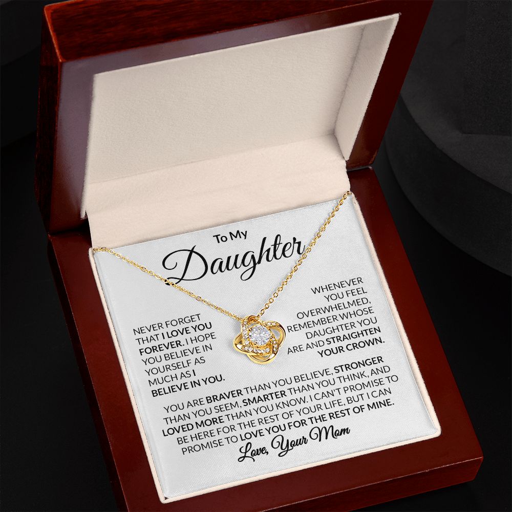 To My Daughter Love Mom Love Knot Necklace