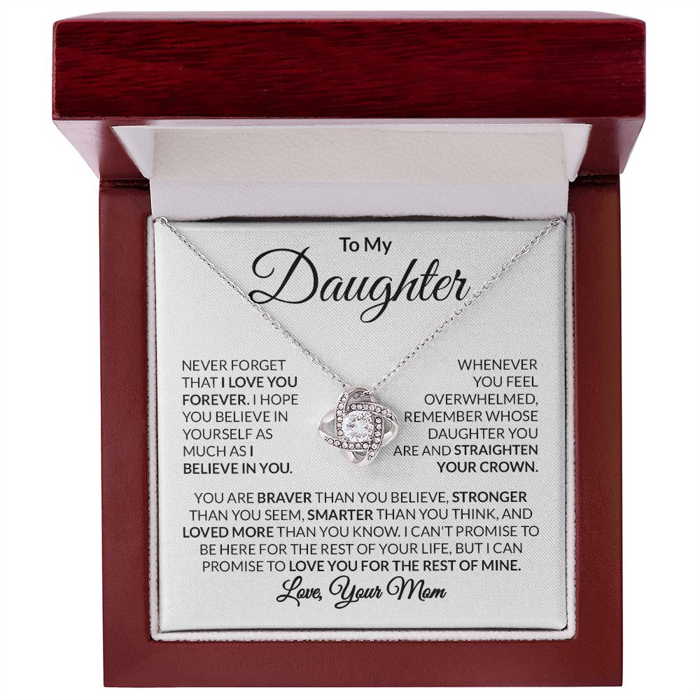 To My Daughter Love Mom Love Knot Necklace
