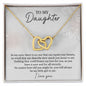 To My Daughter - Interlocking Hearts Necklace