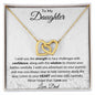 To My Daughter  Love Dad - Interlocking Heart Necklace