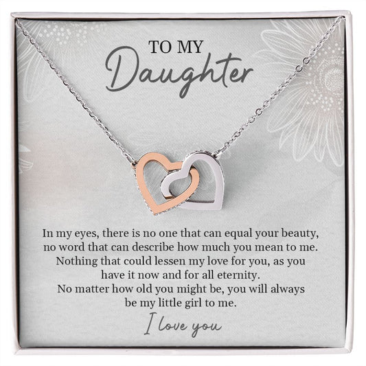 To My Daughter - Interlocking Hearts Necklace