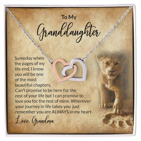 To My Granddaughter - Interlocking Hearts Necklace