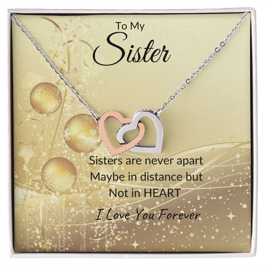 To My Sister - Interlocking Hearts Necklace