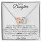 To My Daughter  Love Dad - Interlocking Heart Necklace