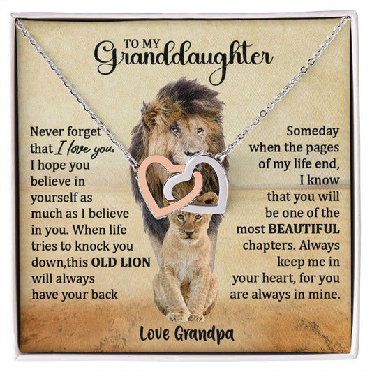 To My Granddaughter - Interlocking Hearts Necklace