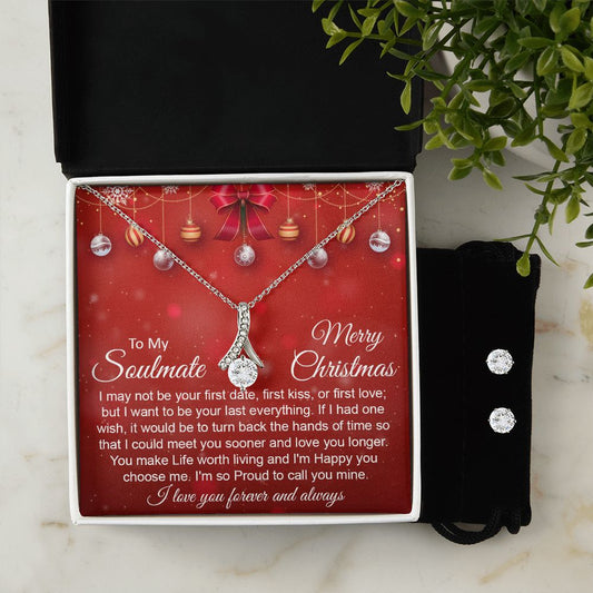 To My Soulmate - Alluring Beauty Necklace and Cubic Zirconia Earring Set