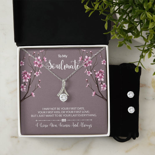 To My Soulmate  - Alluring Beauty Necklace and Cubic Zirconia Earring Set