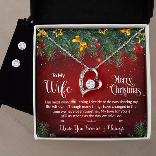 To My Wife - Alluring Beauty Necklace and Cubic Zirconia Earring Set