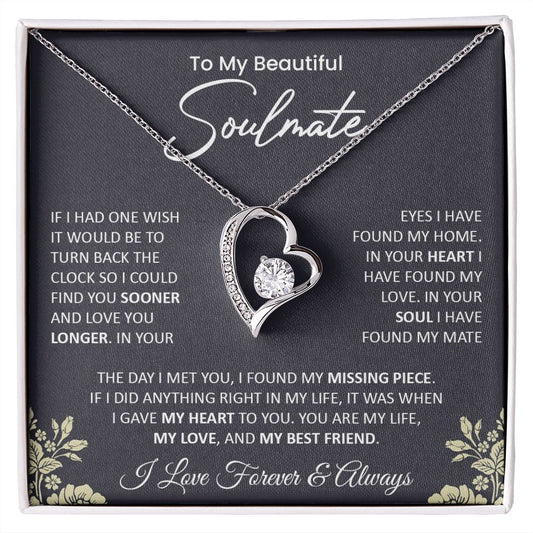 To My Beautiful Soulmate - Forever Love Necklace